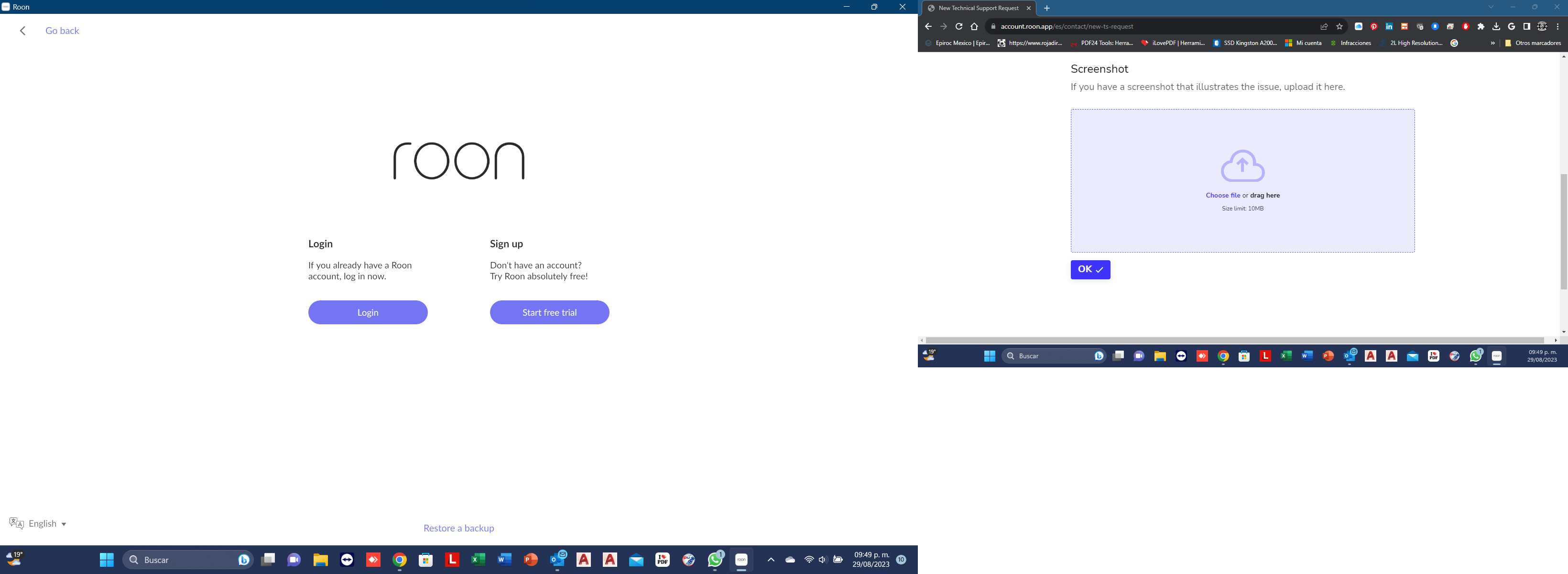 Roon login issue with windows ref ac4wds support roon labs community